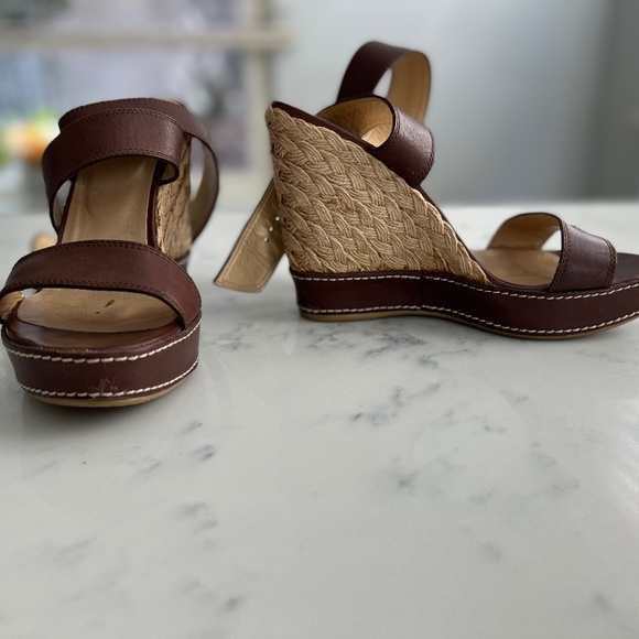 Stuart Weitzman Brown Wedge Sandals - Picture 1 of 3